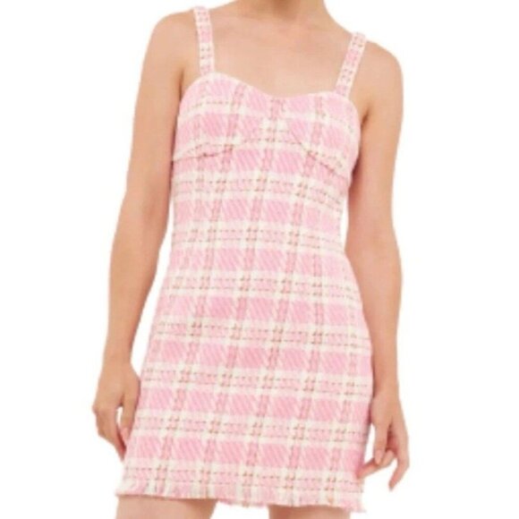 Endless Rose Dresses & Skirts - NWOT Endless Rose Dress Women’s Small Pink Tweed Corset Sweetheart Preppy Spring